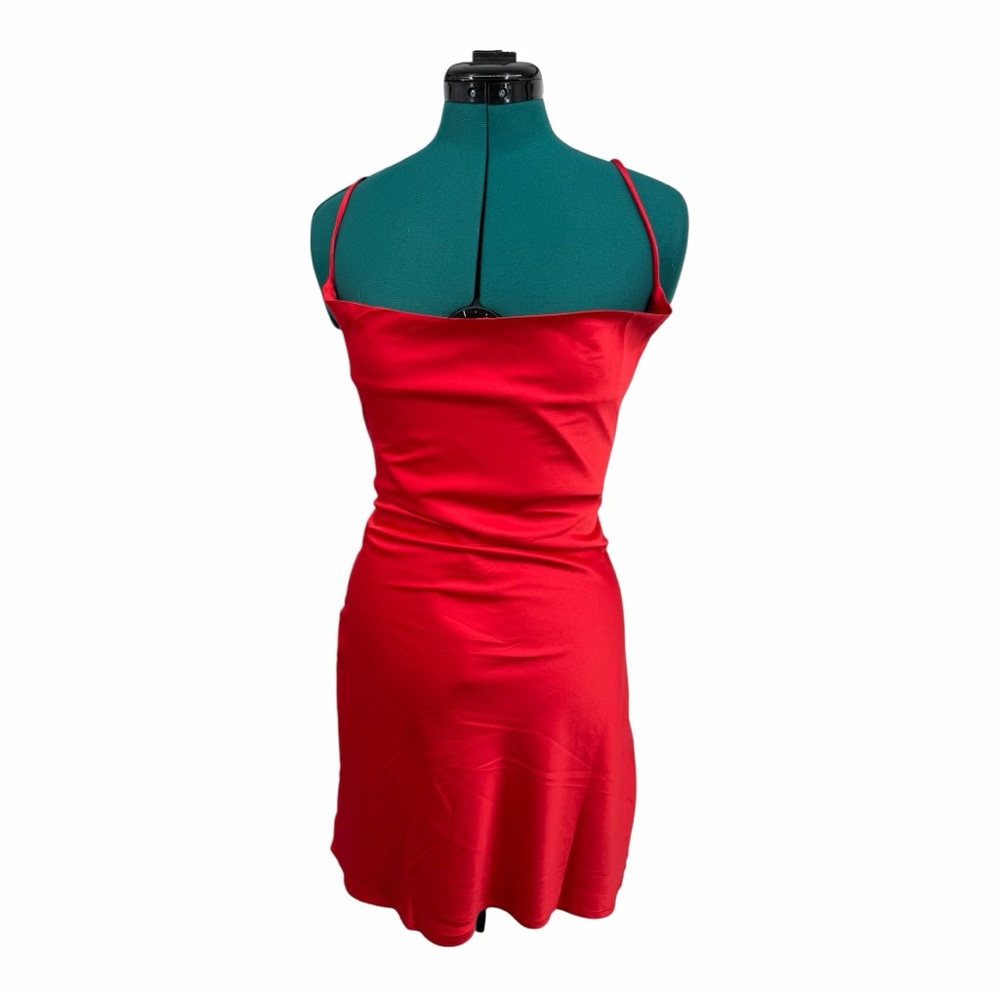 Princess Polly Red Satin Mini Dress Sweetheart Spaghetti Strap Party Dress - Picture 6 of 10